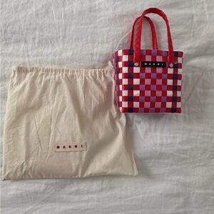 Marni Pink & Red Plastic Mini Tote Bag